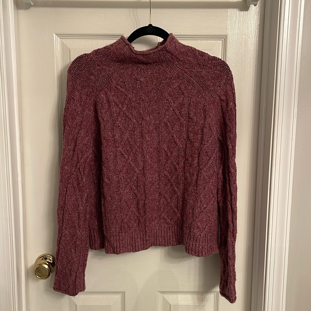 Viral Thread Long Sleeve Mock Turtleneck Sweater